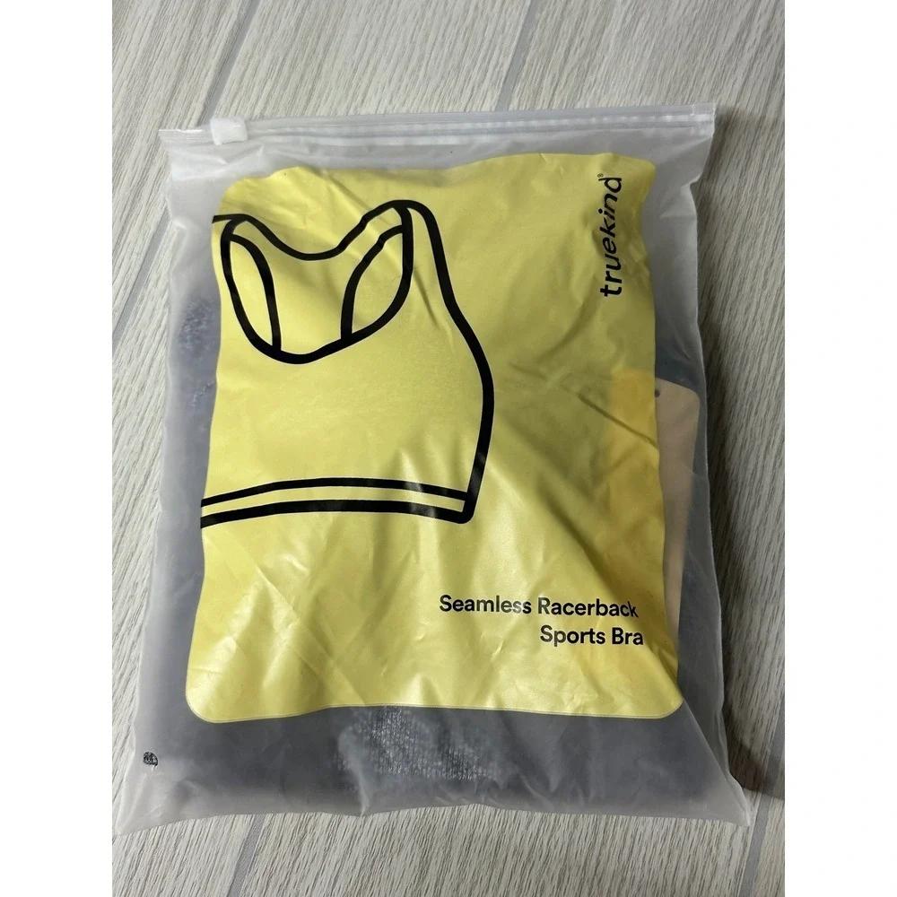 Truekind Seamless Racerback Sports‎ Bra Comfortable Black Activewear